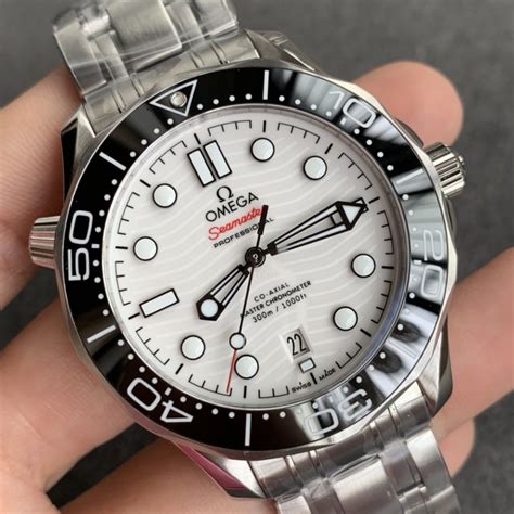 omega seamaster white dial black bezel